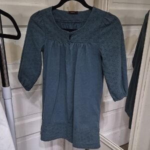 mark. Slate Blue Eyelet Yoke Tunic